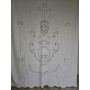 Tenda in puro lino Bellora con ricamo intaglio a mano 210x300cm Bianca