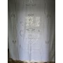 Tenda in puro lino Bellora con ricamo intaglio a mano 210x300cm Bianca