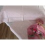 Lenzuola Bellavia puro cotone percalle con ricamo Punto Pieno a mano colore Rosa