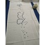 Coppia Tende in purissimo lino ricamo Intaglio Farfalle a mano tenda 60x240cm