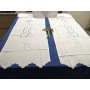 Coppia Tende in purissimo lino ricamo Intaglio Farfalle a mano tenda 60x240cm