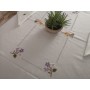 Elegante Tovaglia x6 misto lino con ricamo punto pieno a mano 135x175 cm