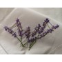 PREGIATO LENZUOLO COTONE PERCALLE 100% CON RICAMO LAVANDA IN PUNTO PIENO A MANO