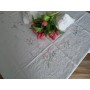 Tovaglia x12 Misto lino (70%Lino E 30%Cotone) ricamo punto pieno Fiori a mano