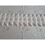 Ricchissima Tovaglia x12 puro cotone con ricamo punto pieno a mano 170 x 270 cm