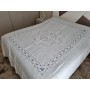 Copriletto puro lino con ricamo Intaglio e punto pieno a mano Bedspread handmade