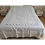 Copriletto puro lino con ricamo Intaglio e punto pieno a mano Bedspread handmade