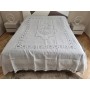 Copriletto puro lino con ricamo Intaglio e punto pieno a mano Bedspread handmade