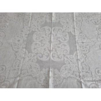 Copriletto puro lino con ricamo Sfilato e punto pieno a mano Bedspread handmade