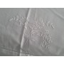 Spettacolare Lenzuolo Cotone Percalle ricamo Punto Pieno a mano Sheet handmade