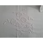 Spettacolare Lenzuolo Cotone Percalle ricamo Punto Pieno a mano Sheet handmade