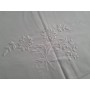 Spettacolare Lenzuolo Cotone Percalle ricamo Punto Pieno a mano Sheet handmade