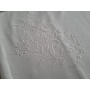 Spettacolare Lenzuolo Cotone Percalle ricamo Punto Pieno a mano Sheet handmade