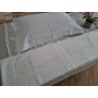 Spettacolare Lenzuolo Cotone Percalle ricamo Punto Pieno a mano Sheet handmade