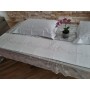 Spettacolare Lenzuolo Cotone Percalle ricamo Punto Pieno a mano Sheet handmade