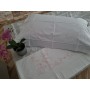 Spettacolare Lenzuolo Cotone Percalle ricamo Punto Pieno a mano Sheet handmade