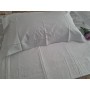 Spettacolare Lenzuolo Cotone Percalle ricamo Punto Pieno a mano Sheet handmade