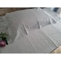 Spettacolare Lenzuolo Cotone Percalle ricamo Punto Pieno a mano Sheet handmade