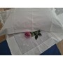 Spettacolare Lenzuolo Cotone Percalle ricamo Punto Pieno a mano Sheet handmade