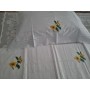 Spettacolare Lenzuolo Cotone Percalle ricamo Punto Pieno a mano Sheet handmade