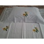 Spettacolare Lenzuolo Cotone Percalle ricamo Punto Pieno a mano Sheet handmade