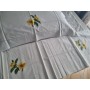 Spettacolare Lenzuolo Cotone Percalle ricamo Punto Pieno a mano Sheet handmade