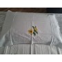 Spettacolare Lenzuolo Cotone Percalle ricamo Punto Pieno a mano Sheet handmade