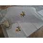 Spettacolare Lenzuolo Cotone Percalle ricamo Punto Pieno a mano Sheet handmade