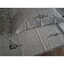 Spettacolare Lenzuolo Cotone Percalle ricamo Punto Vapore a mano Sheet handmade