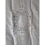 Pregiatissima tenda in purissimo lino bellora ricamo intaglio a mano 215x300cm